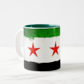 Syrian Flag Ceramic Mug ツートーンマグカップ (正面左)