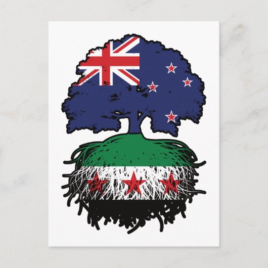 Syrian New Zealand Roots & Crown Tree ポストカード (正面)