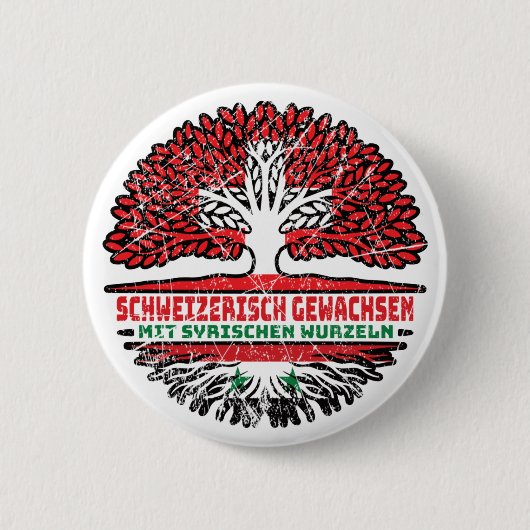 Syrien Syrisch Schweizer Baum Wurzel 缶バッジ (正面)