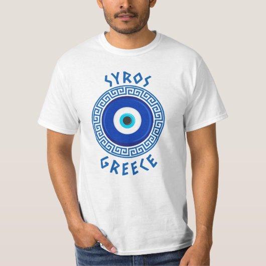 Syros,ギリシャ – ギリシャ邪悪な目のTシャツ Tシャツ (正面)