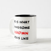 sysadmin素晴らし、 ツートーンマグカップ (正面左)