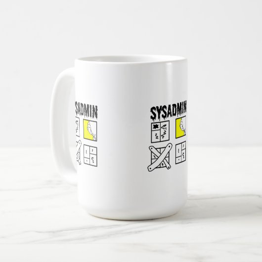 Sysadmin – システム管理者 コーヒーマグカップ (正面左)