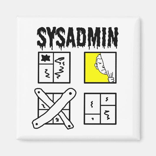 Sysadmin – システム管理者 マグネット (正面)
