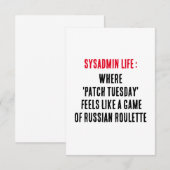 Sysadmin Life「Patch Tuesday」が次のように感じなる場合 サンキューカード (正面/裏面)