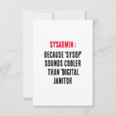 'sysop'が次のサウンドを発クール音する サンキューカード (正面)