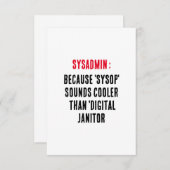 'sysop'が次のサウンドを発クール音する サンキューカード (正面/裏面)