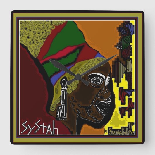 SYSTAH TIMECLOCK スクエア壁時計 (正面)