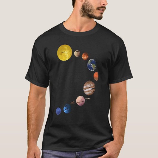 System 太陽の T Shirt – リアル宇宙惑星_1 Tシャツ (正面)