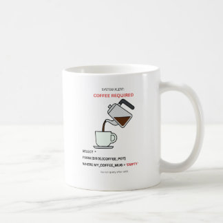 System Alert Coffee Required SQL Humor Mug コーヒーマグカップ