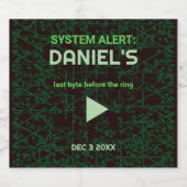 System Alert Hacker Bachelor Party Beer Label ビールラベル (シングルラベル)