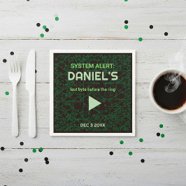 System Alert Hacker Bachelor Party Napkins スタンダードカクテルナプキン