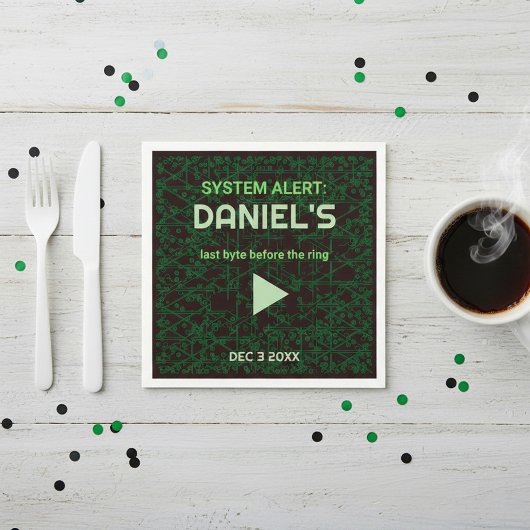 System Alert Hacker Bachelor Party Napkins スタンダードカクテルナプキン