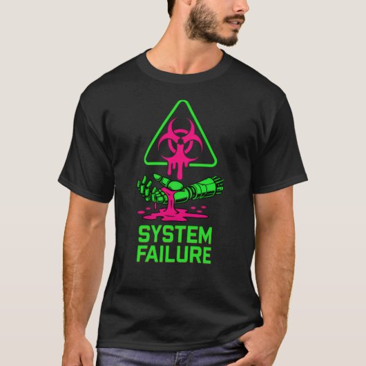 System Failure Cyberpunk Robotic Hand T-Shirt  Tシャツ (正面)