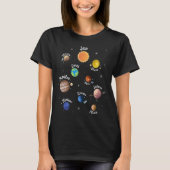 System Kids Planets太陽の Outer Space Knowledge Sc Tシャツ (正面)