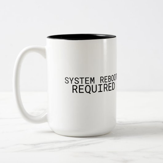 System Reboot Required Minimalist  ツートーンマグカップ (左)