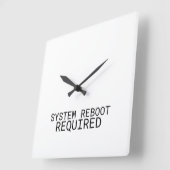 System Reboot Required Minimalist Typewriter  スクエア壁時計 (傾斜)