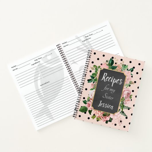 Syster Pink パーソナライズされた Notebookのレシピ ノートブック (内部)