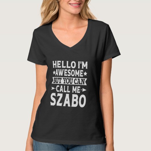 Szabo姓の呼び出し私Szabo家族チーム姓 Tシャツ (正面)