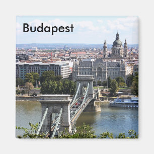 Szechenyiの鎖式吊り橋、ブダペスト、ハンガリー、Buda… マグネット