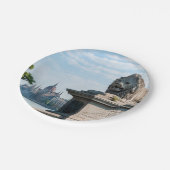 Szechenyiチェーンブリッジとブダペスト議会 ペーパープレート (アングル)