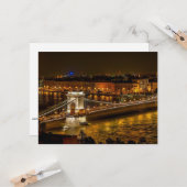 Szechenyiチェーンブリッジ，ブダペスト，ハンガリー カード (正面/裏面インサイチュ)