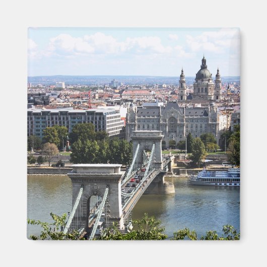 Szechenyiチェーンブリッジ,ブダペスト,ハンガリー マグネット (正面)