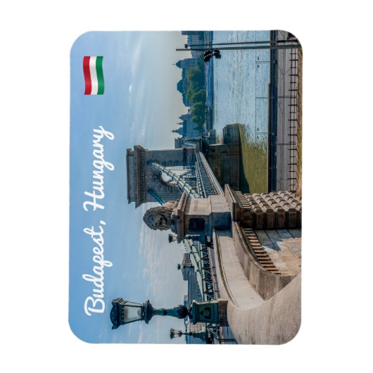 Szechenyi Chain Bridge in Budapest, Hungary マグネット (縦)
