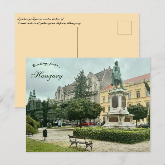 Széchenyi Square in Sopron Hungary ポストカード (正面/裏面)