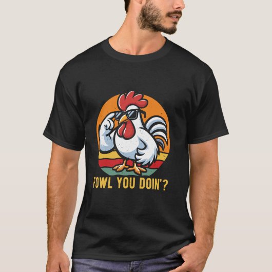 Tおもしろいシャツのチキン鳥 Tシャツ (正面)