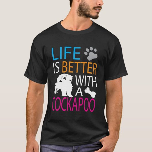 TおもしろいシャツのドッグLで生活が良い Tシャツ (正面)