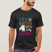 Tおもしろいシャツの犬Lで人生が良い Tシャツ (正面)