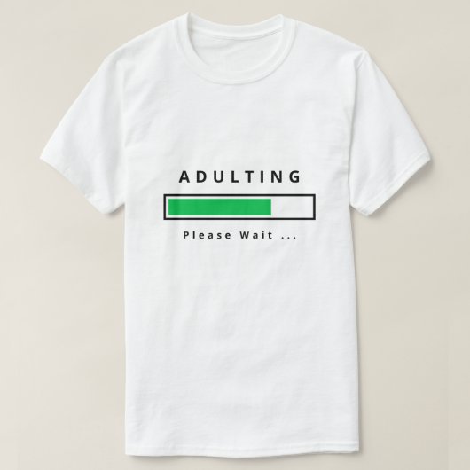 Tおもしろいシャツ不倫 – お待ちください Tシャツ (デザイン正面)
