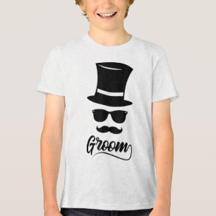 Tおもしろいシャツ白男性へ帽子と口ひげ トライブレンドTシャツ