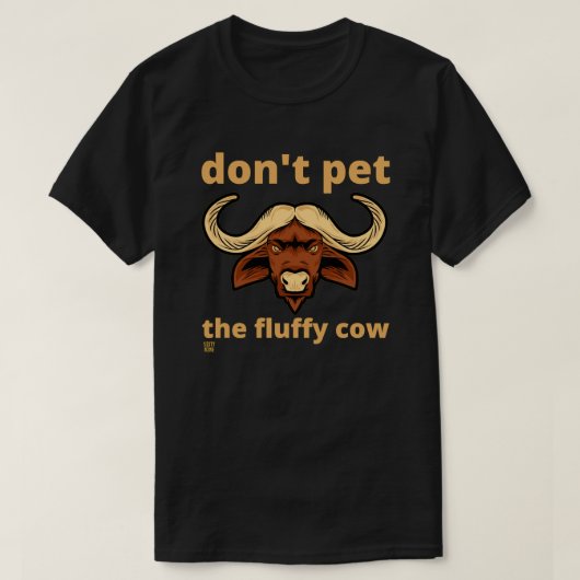 Tおもしろいシャツ「ふわふわ牛」 Tシャツ (デザイン正面)