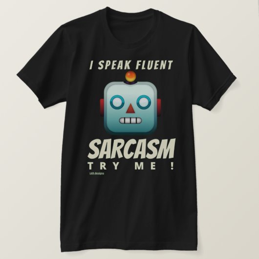 Tおもしろいシャツ「流暢な話皮肉」 Tシャツ (デザイン正面)