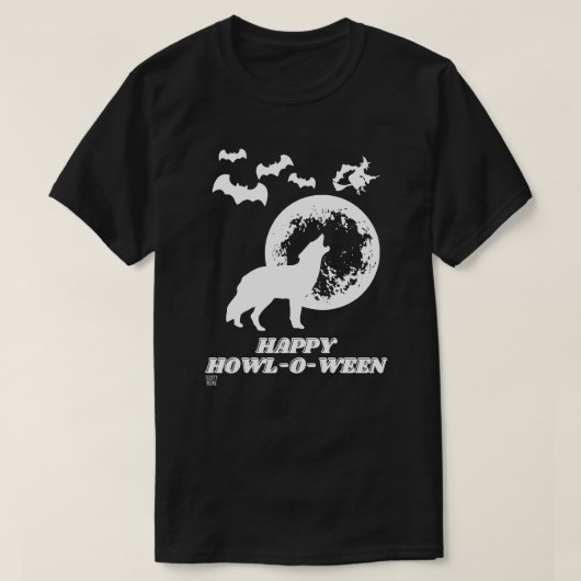 Tおもしろいシャツ「HAPPY HOWL-O-WEEN 2」 Tシャツ (デザイン正面)