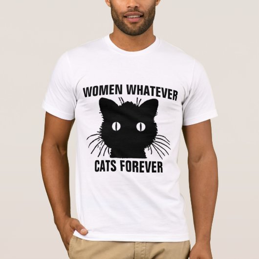 Tおもしろいシャ男性へツの男CATS FOREVER Tシャツ (正面)