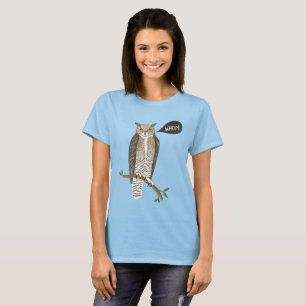 Tおもしろいシャ素晴らしツの文法WHO角フクロウ Tシャツ