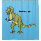 Tおもしろいレックスイラストレーション シャワーカーテン (正面)