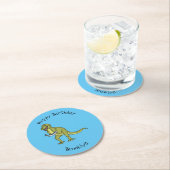 Tおもしろいレックスイラストレーション ラウンドペーパーコースター (インサイチュ)