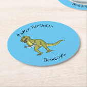 Tおもしろいレックスイラストレーション ラウンドペーパーコースター (アングル)