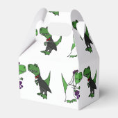 Tおもしろいレックス恐竜の新郎新婦の結婚芸術 フェイバーボックス (裏面サイド)