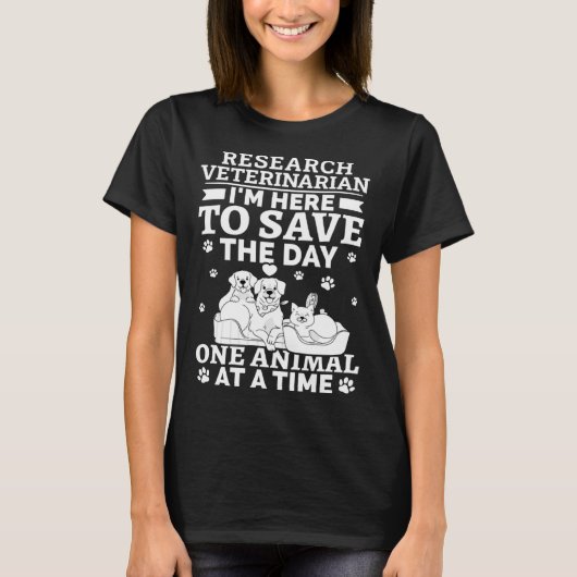 Tで一救日の獣医の研究 Tシャツ (正面)