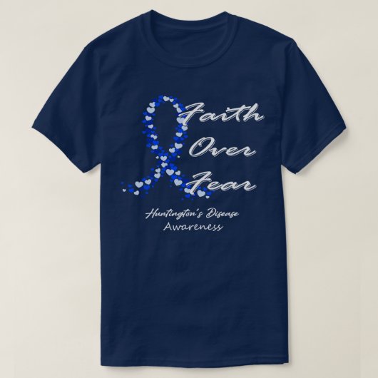 Tに対する恐怖に対するハンチントン病認識度の信仰 Tシャツ (デザイン正面)