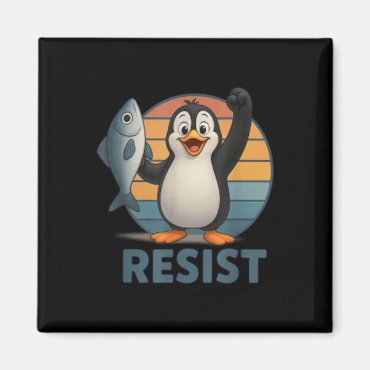 Tに抗議するペンギン運動に抵抗する マグネット (正面)