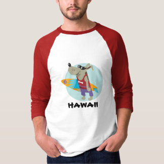 Tのサーファー犬、ハワイ Tシャツ