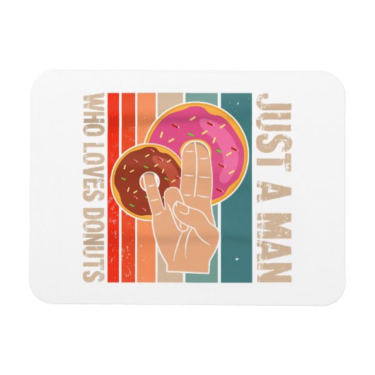 Tのピンキー1でドーナツ2を愛しているだけの男 マグネット (横)