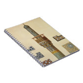 tのモスクからの光塔そして陶磁器の詳細 ノートブック (右側)