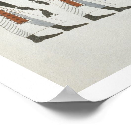 tの墓からの象形文字のイラストレーション ポスター (角)