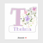 Tの文字でThelmaと名前ステッカーカットアウト シール (シート)